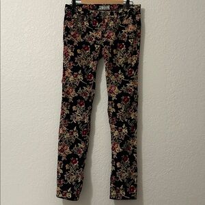 Free People Women’s Multicolor low rise Floral Corduroy Pants 28